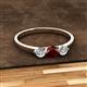 2 - Shirley 5.00 mm Round Red Garnet and Lab Grown Diamond Three Stone Engagement Ring 