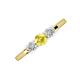 3 - Shirley 5.00 mm Round Lab Created Yellow Sapphire and Lab Grown Diamond Three Stone Engagement Ring 