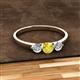 2 - Shirley 5.00 mm Round Lab Created Yellow Sapphire and Lab Grown Diamond Three Stone Engagement Ring 