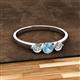 2 - Shirley 5.00 mm Round Aquamarine and Lab Grown Diamond Three Stone Engagement Ring 