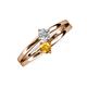 3 - Ria 4.00 mm Round Citrine and Diamond Split Shank 2 Stone Engagement Ring 