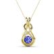 1 - Amanda 5.00 mm Round Tanzanite Solitaire Infinity Love Knot Pendant Necklace 