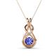 1 - Amanda 5.00 mm Round Tanzanite Solitaire Infinity Love Knot Pendant Necklace 