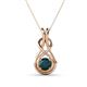 1 - Amanda 5.00 mm Round London Blue Topaz Solitaire Infinity Love Knot Pendant Necklace 