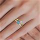 5 - Ria 4.00 mm Round Blue Topaz and Lab Grown Diamond Split Shank 2 Stone Engagement Ring 