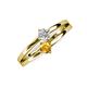 3 - Ria 4.00 mm Round Citrine and Lab Grown Diamond Split Shank 2 Stone Engagement Ring 