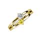 3 - Ria 4.00 mm Round Yellow Sapphire and Lab Grown Diamond Split Shank 2 Stone Engagement Ring 