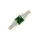 3 - Serina Classic Princess Cut Lab Created Emerald and Round Lab Grown Diamond 3 Row Micro Pave Shank Engagement Ring 