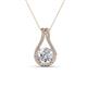 1 - Lauren 6.50 mm Round Forever Brilliant Moissanite and Diamond Accent Teardrop Pendant Necklace 