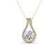 1 - Lauren 6.50 mm Round Diamond Teardrop Pendant Necklace 