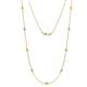 1 - Adia (9 Stn/3mm) Yellow Sapphire and Lab Grown Diamond on Cable Necklace 