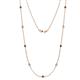 1 - Adia (9 Stn/3mm) Blue Sapphire and Lab Grown Diamond on Cable Necklace 