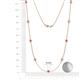 2 - Adia (9 Stn/4mm) Pink Sapphire and Lab Grown Diamond on Cable Necklace 