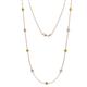 1 - Adia (9 Stn/4mm) Yellow Diamond and White Lab Grown Diamond on Cable Necklace 