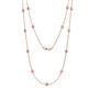 1 - Lien (13 Stn/3.4mm) Pink Sapphire on Cable Necklace 