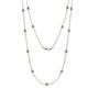 1 - Lien (13 Stn/3.4mm) Blue Topaz on Cable Necklace 