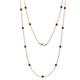 1 - Lien (13 Stn/3.4mm) Red Garnet on Cable Necklace 