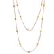 1 - Lien (13 Stn/3.4mm) Yellow Sapphire on Cable Necklace 