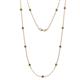1 - Asta (11 Stn/3.4mm) Green Garnet on Cable Necklace 