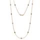 1 - Asta (11 Stn/3.4mm) Green Garnet and Diamond on Cable Necklace 