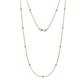 1 - Asta (11 Stn/2mm) Petite Pink Tourmaline and Lab Grown Diamond on Cable Necklace 