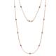 1 - Asta (11 Stn/2.7mm) Pink Sapphire and Lab Grown Diamond on Cable Necklace 