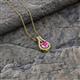 2 - Lauren 5.00 mm Round Pink Sapphire and Diamond Accent Teardrop Pendant Necklace 