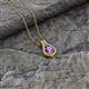 2 - Lauren 5.00 mm Round Amethyst and Diamond Accent Teardrop Pendant Necklace 