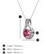 3 - Lauren 5.00 mm Round Pink Tourmaline and Diamond Accent Teardrop Pendant Necklace 
