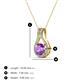 3 - Lauren 5.00 mm Round Amethyst and Diamond Accent Teardrop Pendant Necklace 