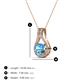 3 - Lauren 5.00 mm Round Blue Topaz and Diamond Accent Teardrop Pendant Necklace 