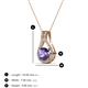 3 - Lauren 5.00 mm Round Iolite and Diamond Accent Teardrop Pendant Necklace 