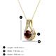 3 - Lauren 5.00 mm Round Red Garnet and Diamond Accent Teardrop Pendant Necklace 
