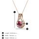 3 - Lauren 5.00 mm Round Rhodolite Garnet and Diamond Accent Teardrop Pendant Necklace 