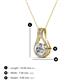 3 - Lauren 5.00 mm Round Diamond Teardrop Pendant Necklace 