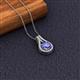 2 - Lauren 6.50 mm Round Tanzanite and Diamond Accent Teardrop Pendant Necklace 