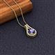 2 - Lauren 6.50 mm Round Iolite and Diamond Accent Teardrop Pendant Necklace 