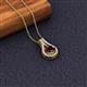 2 - Lauren 6.50 mm Round Red Garnet and Diamond Accent Teardrop Pendant Necklace 