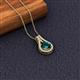 2 - Lauren 6.50 mm Round London Blue Topaz and Diamond Accent Teardrop Pendant Necklace 