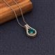 2 - Lauren 6.50 mm Round London Blue Topaz and Diamond Accent Teardrop Pendant Necklace 