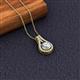2 - Lauren 6.50 mm Round Forever Brilliant Moissanite and Diamond Accent Teardrop Pendant Necklace 