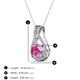 3 - Lauren 6.00 mm Round Lab Created Pink Sapphire and Diamond Accent Teardrop Pendant Necklace 