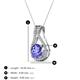 3 - Lauren 6.50 mm Round Tanzanite and Diamond Accent Teardrop Pendant Necklace 