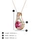 3 - Lauren 6.50 mm Round Pink Tourmaline and Diamond Accent Teardrop Pendant Necklace 