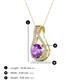 3 - Lauren 6.50 mm Round Amethyst and Diamond Accent Teardrop Pendant Necklace 