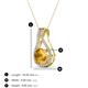 3 - Lauren 6.50 mm Round Citrine and Diamond Accent Teardrop Pendant Necklace 
