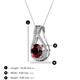3 - Lauren 6.50 mm Round Red Garnet and Diamond Accent Teardrop Pendant Necklace 