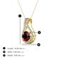 3 - Lauren 6.50 mm Round Red Garnet and Diamond Accent Teardrop Pendant Necklace 