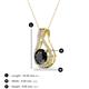 3 - Lauren 6.00 mm Round Black Diamond and White Diamond Accent Teardrop Pendant Necklace 