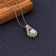 2 - Lauren 6.50 mm Round Diamond Teardrop Pendant Necklace 